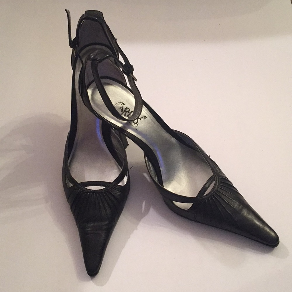 CARLOS SANTANA BLACK LEATHER SHOES